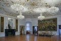 Vintage lounge area, living room at exposition in Mir castle. Mir, Grodno region, Belarus