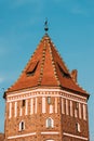 Mir, Belarus. Old Towers Of Mir Castle Complex On Blue Sunny Sky Royalty Free Stock Photo