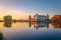 Mir castle in the sunsetlight. Belarus Royalty Free Stock Photo