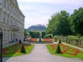 The Mirabell Gardens and the Schloss Mirabell in the centre of Salzburg in Austria