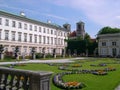 The Mirabell Gardens and the Schloss Mirabell in the centre of Salzburg in Austria