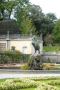 The Mirabell Gardens and the Schloss Mirabell in the centre of Salzburg in Austria