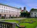 The Mirabell Gardens and the Schloss Mirabell in Salzburg in Austria