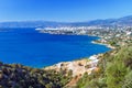 Mirabello Bay with Agios Nikolaos town on Crete Royalty Free Stock Photo