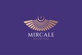 Abstract Crescent Moon Light and Wings Logo Sign Symbol Miracle Royalty Free Stock Photo