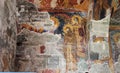 Miracle of the Bread and Fish. Frescoes of the ancient Byzantine church of Hagia Sophia, Trabzon - Turkey Royalty Free Stock Photo