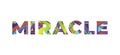 Miracle Concept Retro Colorful Word Art Illustration