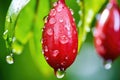 miracle fruit with a drop of dew on its surface