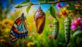 The Miracle of Metamorphosis: A Life Cycle in Bloom Royalty Free Stock Photo
