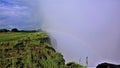 Miracle over Victoria Falls. A rainbow appeared in a thick mist