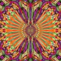 Miracle peacock, abstract Background in Rainbow Colors. Concentric skewness Mandala Royalty Free Stock Photo