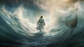 Miracle on the Waters - Jesus Walking on Water Royalty Free Stock Photo