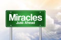 Miracles Green Road Sign Royalty Free Stock Photo