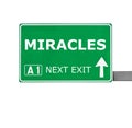 MIRACLES road sign isolated on white