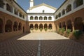 Mirador of the Friars and Mudejar style courtyard and cloisters of 15th-century Franciscan Monasterio de Santa MarÃ¯Â¿Â½a de la Royalty Free Stock Photo