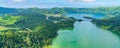 Miradouro da Boca do Inferno overlooking the lakes of Sete Cidades, island Sao Miguel, Azores, panorama