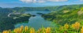 Miradouro da Boca do Inferno overlooking the lakes of Sete Cidades, island Sao Miguel, Azores, panorama