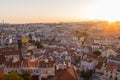 Miradouro da Graca viewpoint in Lisbon at sunset