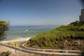 Miraflores Peru-bajada armendaris- con lujosos edificios y autopista en la costa verde junio 2018-oceano pacifico y explendido Royalty Free Stock Photo