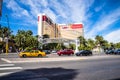 The Mirage Hotel and Casino with heavy traffic