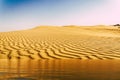 Mirage of the water in the Arabian desert Royalty Free Stock Photo