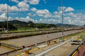 Miralflores locks at the Panama Canal. Royalty Free Stock Photo