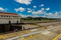 Miralflores locks at the Panama Canal. Royalty Free Stock Photo