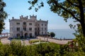 Miramare castle and gardens with vegetation frame