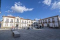 Historic square with statues in Miranda do Douro in Portugal