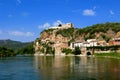 Miravet, Catalonia, Spain above Ebro River Royalty Free Stock Photo