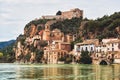 Miravet village and Ebro river Royalty Free Stock Photo