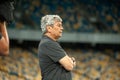 Mircea Lucescu, head coach, manager of Dynamo Kyiv during the match of Ukrainian Super Cup vs FC Shakhtar Royalty Free Stock Photo