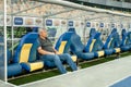 Mircea Lucescu, head coach, manager of Dynamo Kyiv during the match of Ukrainian Super Cup vs FC Shakhtar Royalty Free Stock Photo