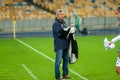 Mircea Lucescu, head coach, manager of Dynamo Kyiv during the match of Ukrainian Super Cup vs FC Shakhtar Royalty Free Stock Photo