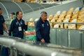 Mircea Lucescu, head coach, manager of Dynamo Kyiv during the match of Ukrainian Super Cup vs FC Shakhtar Royalty Free Stock Photo