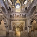 Mirhab in the Mosque-Cathedral of Cordoba in southern Andalusia, Spain.