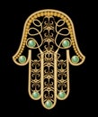 Miriam hand - amulet of protection in gold filigree design