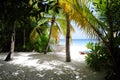 Mirihi is a small (app. 300m by 50m) island Royalty Free Stock Photo