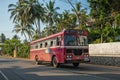 MIRISSA, SRI LANKA - January 11, 2017: Regular public bus. Buses