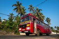 MIRISSA, SRI LANKA - January 11, 2017: Regular public bus. Buses