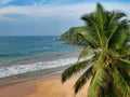 MIRISSA, SRI LANKA - March 16, 2019: View on sandy beach in Mirissa