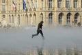 Miroir d`eau in action in the French city Bordeaux Royalty Free Stock Photo