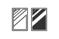 Miror icon. Rectangle shape reflective glass surfaces symbol. Sign efficient bathroom vector