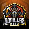 Gorilla king esport mascot logo desain