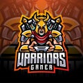 Warrior gamer esport mascot logo