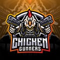 Chicken gunners mascot logo design