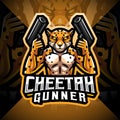 Cheetah gunner esport mascot logo