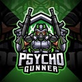 Psycho gunner esport mascot logo