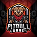 Pitbull gunner esport Mascot Logo
