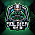 Soldier gaming esport mascot logo